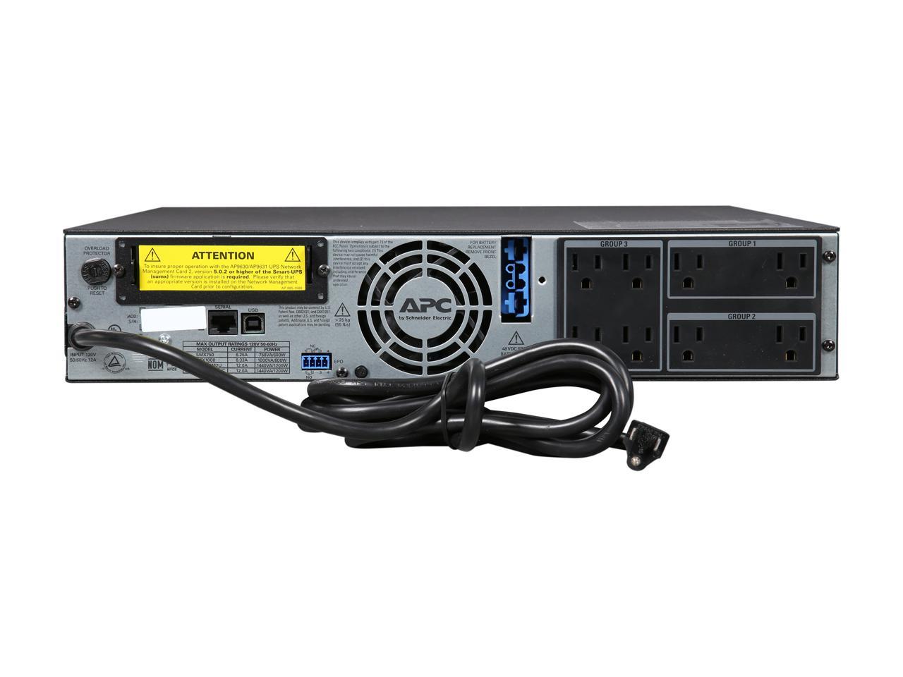 APC UPS, 1500 VA Smart-UPS Sine Wave UPS Battery Backup with Extended Run Option, 2U Rackmount/Tower Convertible, Line-Interactive, 120V (SMX1500RM2U)