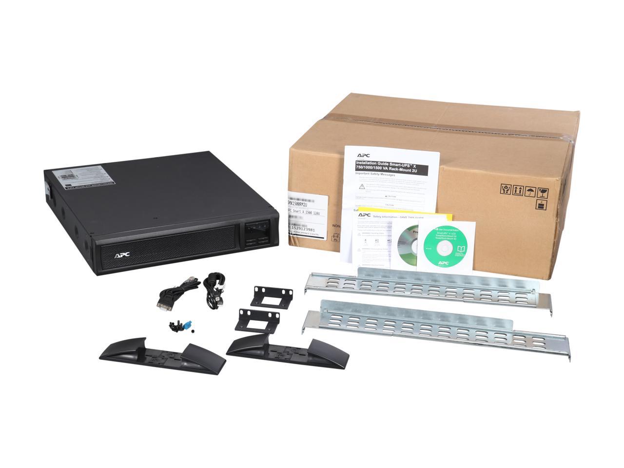APC UPS, 1500 VA Smart-UPS Sine Wave UPS Battery Backup with Extended Run Option, 2U Rackmount/Tower Convertible, Line-Interactive, 120V (SMX1500RM2U)