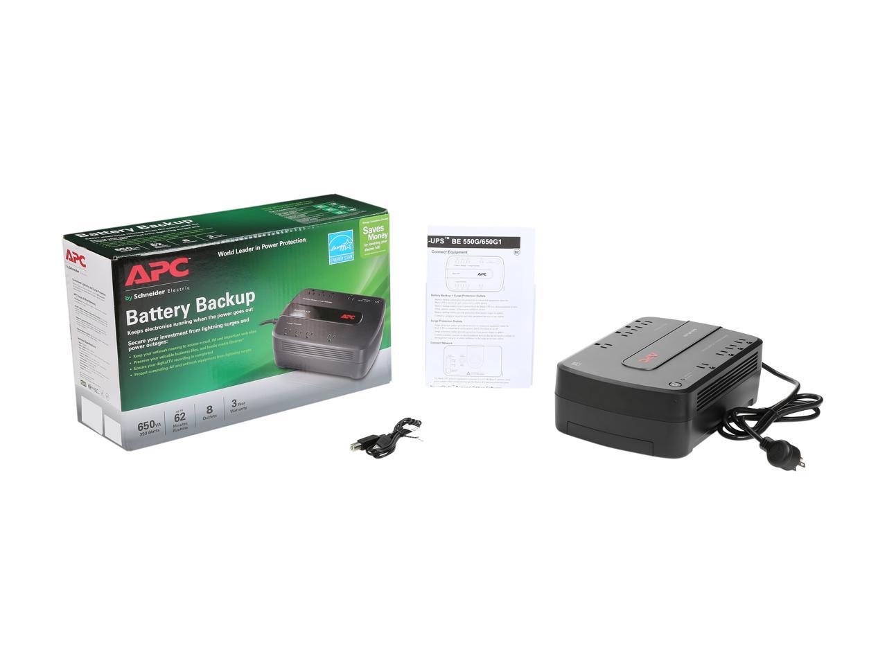 APC BE650G1 Back-UPS 650 VA 8-outlet Uninterruptible Power Supply (UPS) (Replaces BE650G)