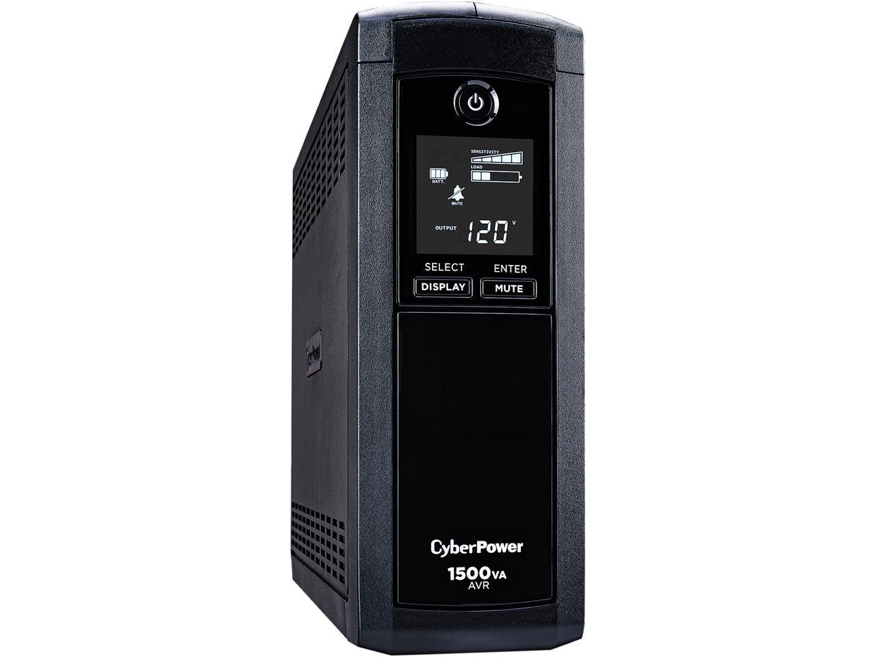 CyberPower Intelligent LCD Series CP1500AVRLCD 1500 VA 900 Watts 12 Outlets UPS