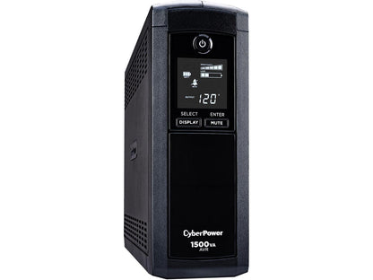 CyberPower Intelligent LCD Series CP1500AVRLCD 1500 VA 900 Watts 12 Outlets UPS