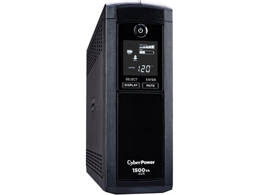 CyberPower Intelligent LCD Series CP1500AVRLCD 1500 VA 900 Watts 12 Outlets UPS