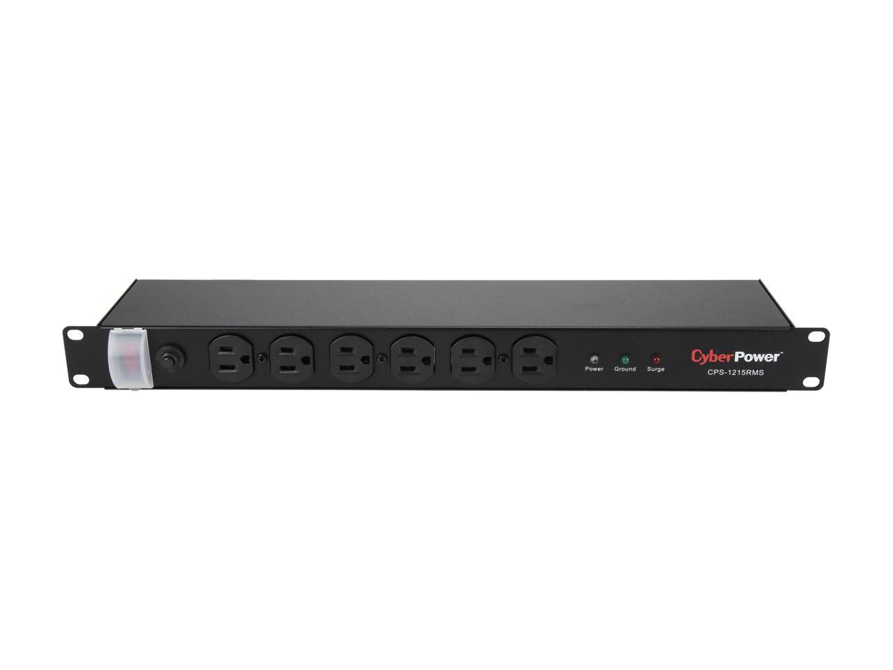 CyberPower CPS1215RMS 15' 12 Outlets 1800 Joules Rackbar Surge Strip
