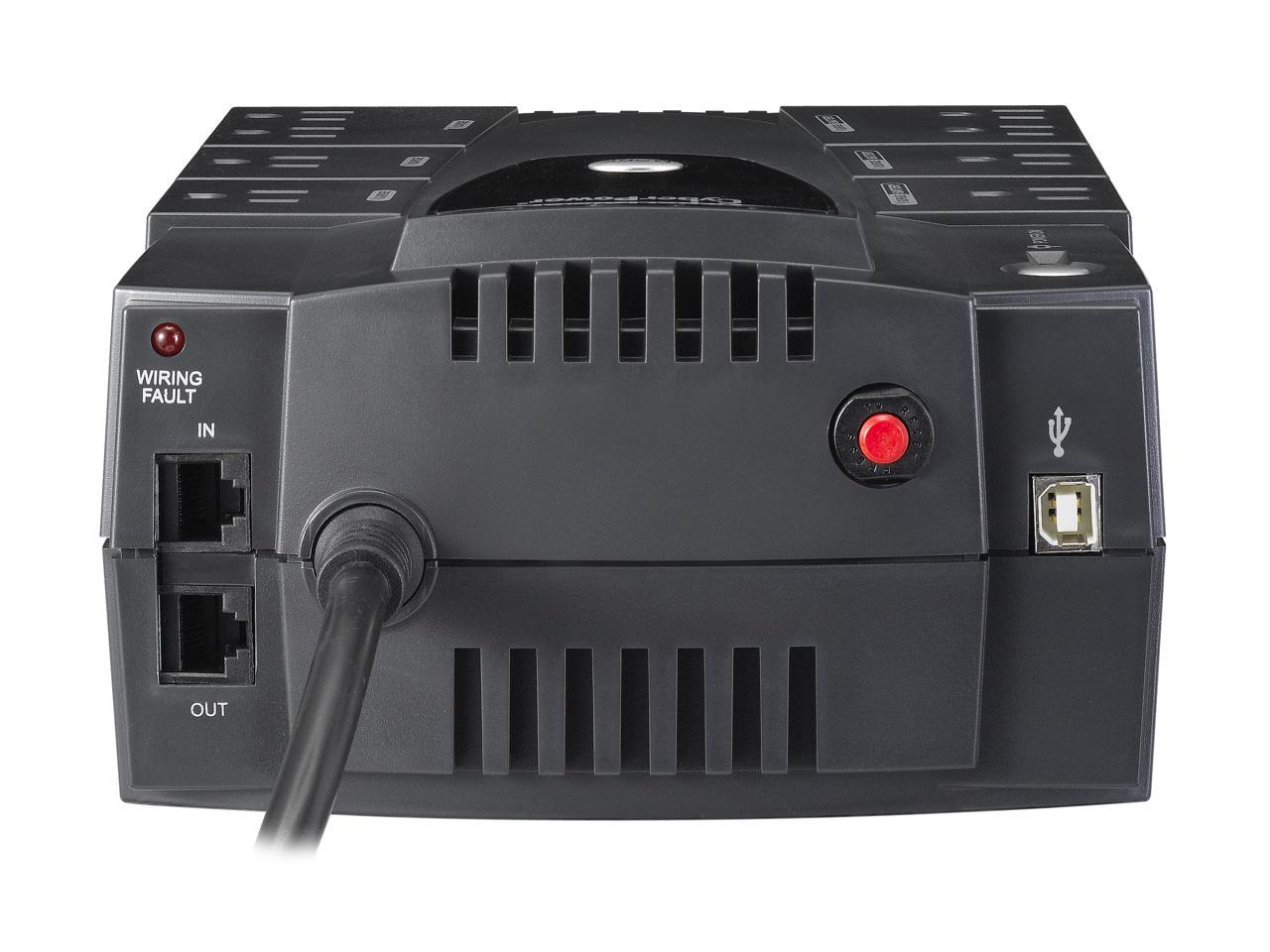 CyberPower Intelligent LCD Series CP825LCD 825 VA 450 Watts 4 x 5-15R Battery/Surge Protected 4 x 5-15R Surge Protected Outlets UPS