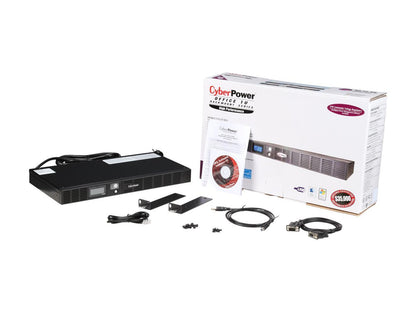 CyberPower Smart App Intelligent LCD Rackmount GreenPower UPS OR500LCDRM1U 500VA 300W 4 x 5-15R Battery/Surge Protected 2 x 5-15R Surge Protected Outlets UPS