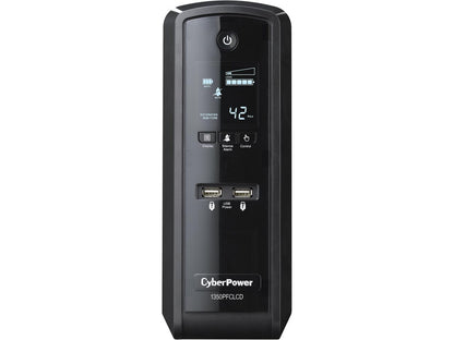 CyberPower CP1350PFCLCD 1350 VA / 810 Watts PFC Pure Sine Wave UPS w/ USB Charging Ports