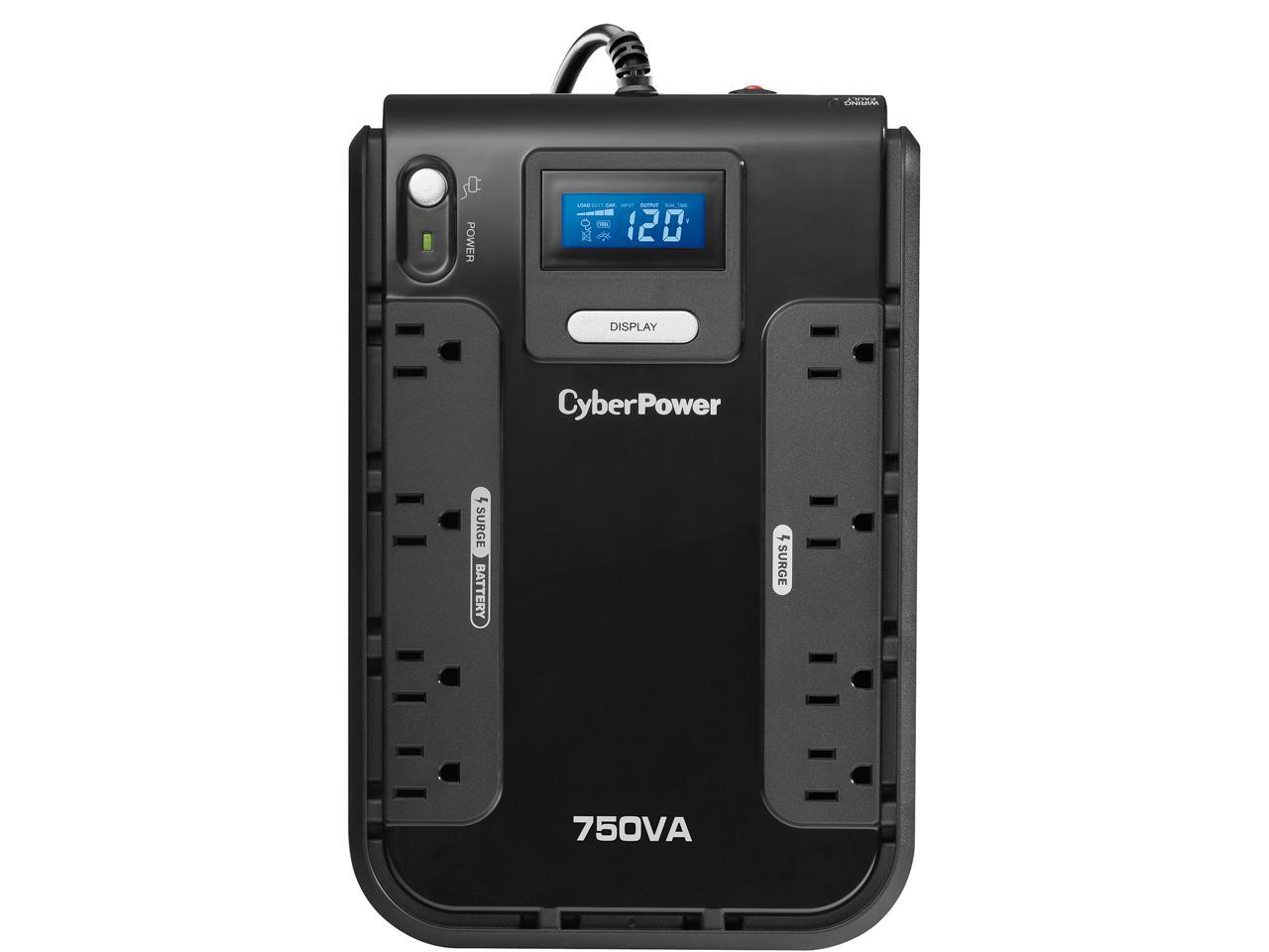 CyberPower CP750LCD 750 VA 420 Watts 8 Outlets UPS