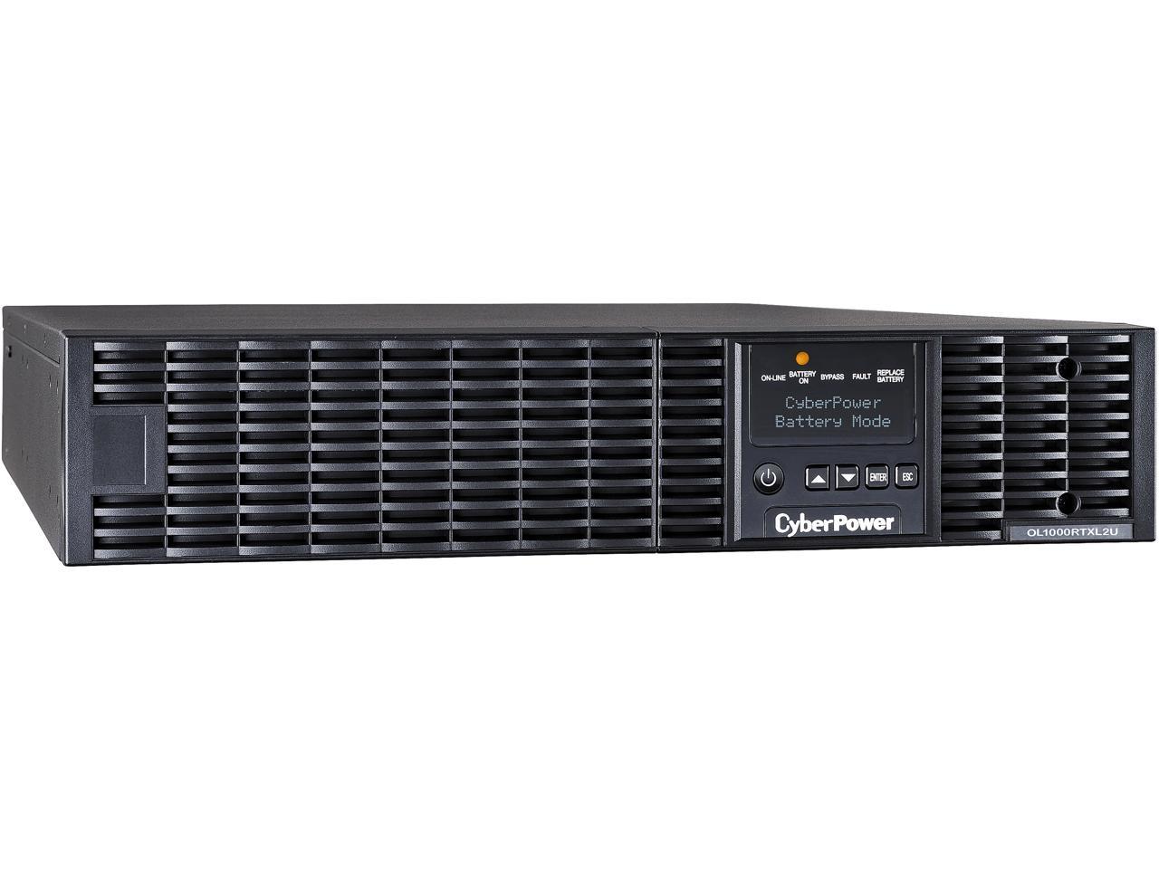 CyberPower Smart App Online OL1000RTXL2U 1000VA 100-125V Pure Sine Wave LCD Rack/Tower UPS