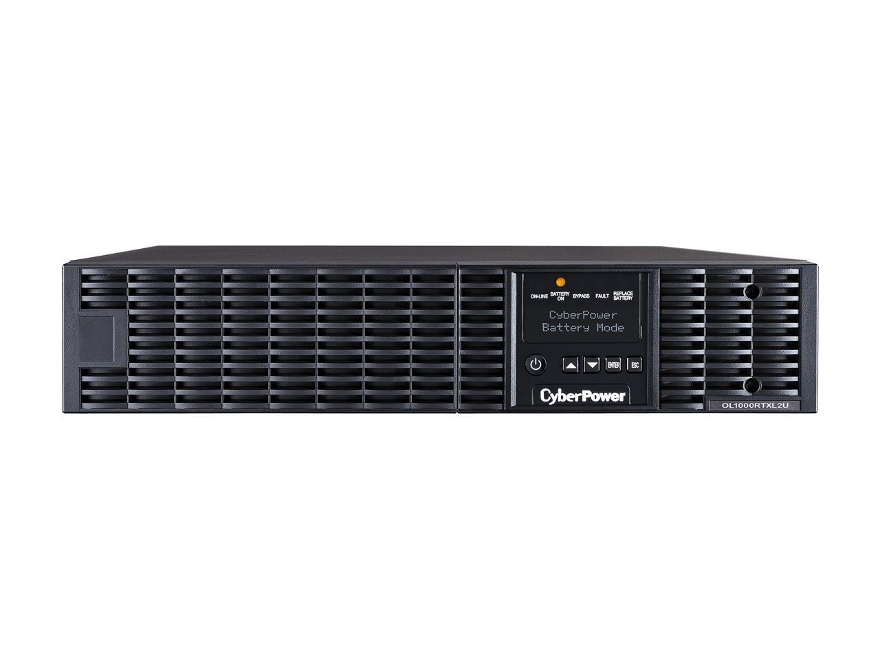 CyberPower Smart App Online OL1000RTXL2U 1000VA 100-125V Pure Sine Wave LCD Rack/Tower UPS
