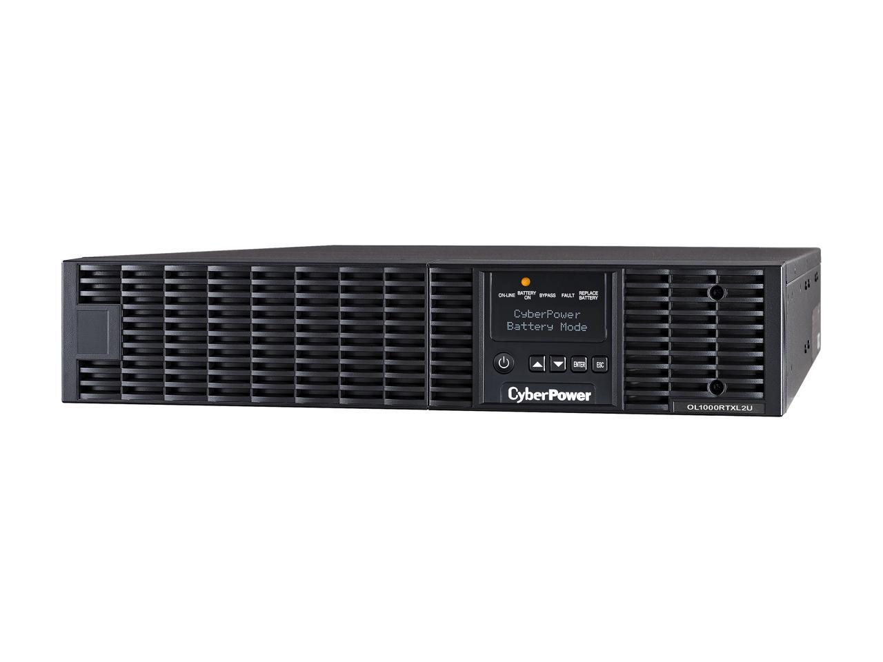 CyberPower Smart App Online OL1000RTXL2U 1000VA 100-125V Pure Sine Wave LCD Rack/Tower UPS