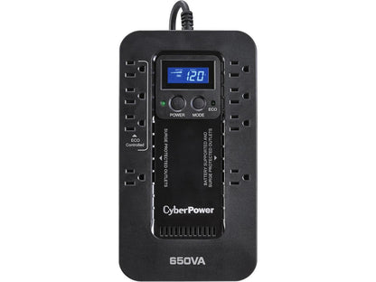 CyberPower EC650LCD ECO 650 VA /390 Watts Energy Efficient LCD Desktop UPS