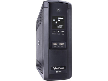 CyberPower BRG1350AVRLCD 1350 VA / 810 Watts, 12 Outlets, AVR, Intelligent LCD Mini-Tower UPS System