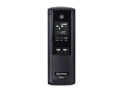 CyberPower BRG1350AVRLCD 1350 VA / 810 Watts, 12 Outlets, AVR, Intelligent LCD Mini-Tower UPS System