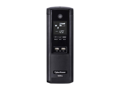 CyberPower BRG1500AVRLCD 1500 VA / 900 Watts, 12 Outlets, AVR, Intelligent LCD Mini-Tower UPS System
