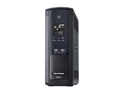 CyberPower BRG1500AVRLCD 1500 VA / 900 Watts, 12 Outlets, AVR, Intelligent LCD Mini-Tower UPS System