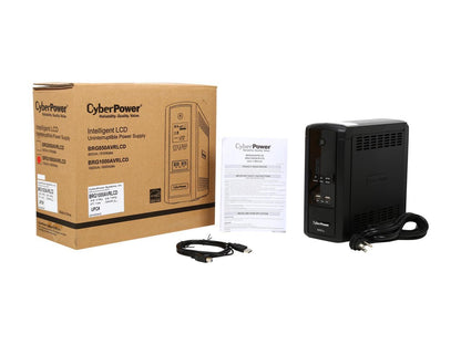 CyberPower BRG1000AVRLCD 1000 VA / 600 Watts, 10 Outlets, AVR, Intelligent LCD Mini-Tower UPS System