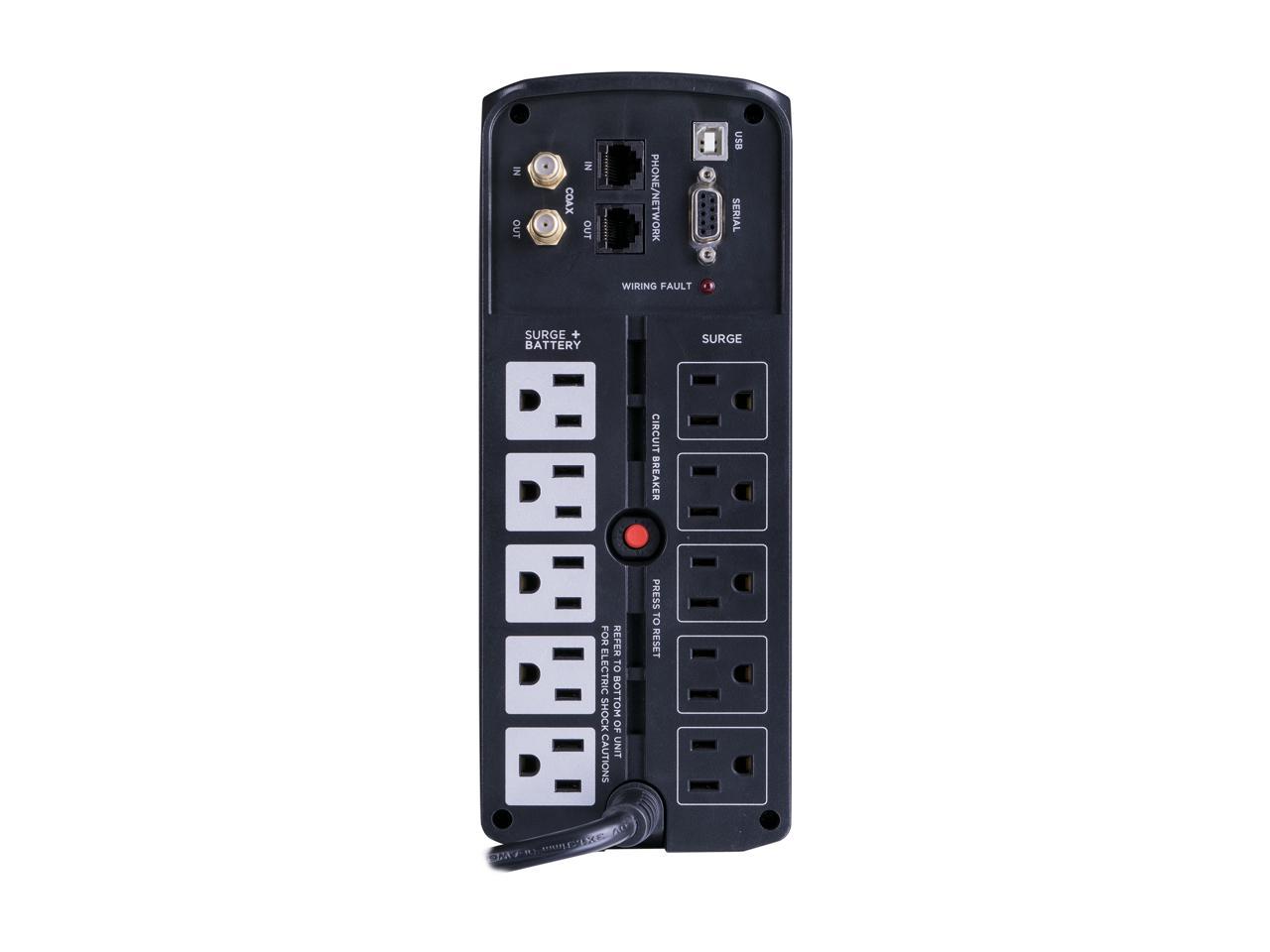 CyberPower BRG1000AVRLCD 1000 VA / 600 Watts, 10 Outlets, AVR, Intelligent LCD Mini-Tower UPS System