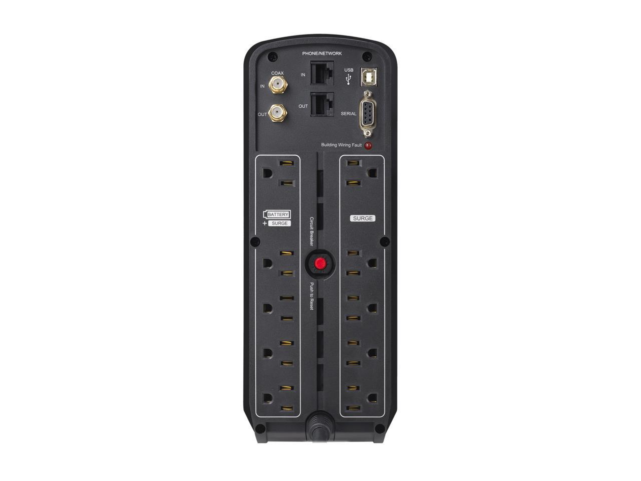 CyberPower 1325 VA 810 Watts 10 Outlets UPS, Pure Sine Wave UPS with USB Charging Ports GX1325U