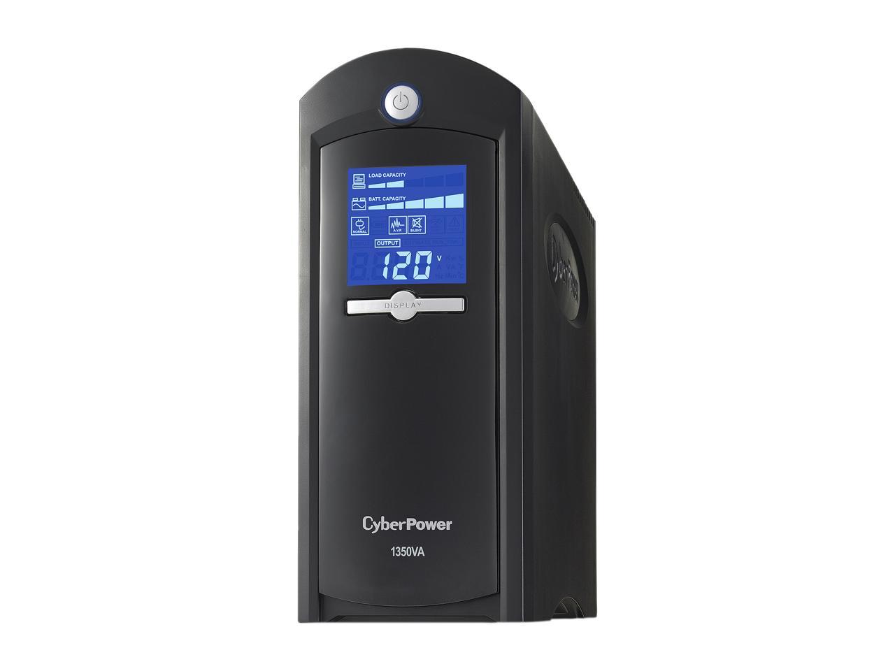 CyberPower Intelligent LCD 1350 VA 810 Watts 8 Outlets Line Interactive UPS (C1350LA)
