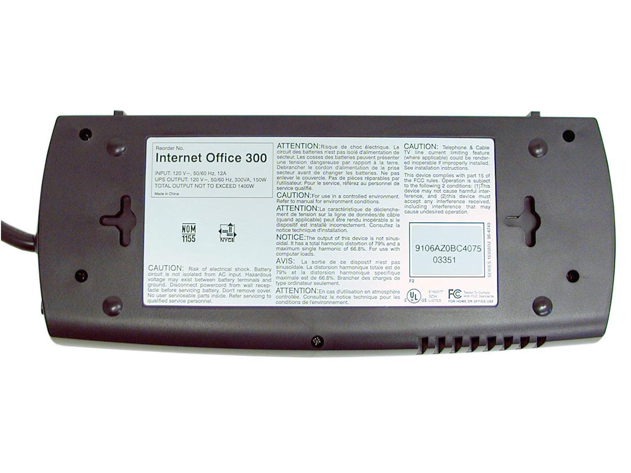 Tripp Lite 300 VA Standby UPS Back Up, 120V 150 Watts Ultra-Compact Desktop 6 Outlets, Tel / DSL / Ethernet Protection, TAA (INTERNETOFFICE300)