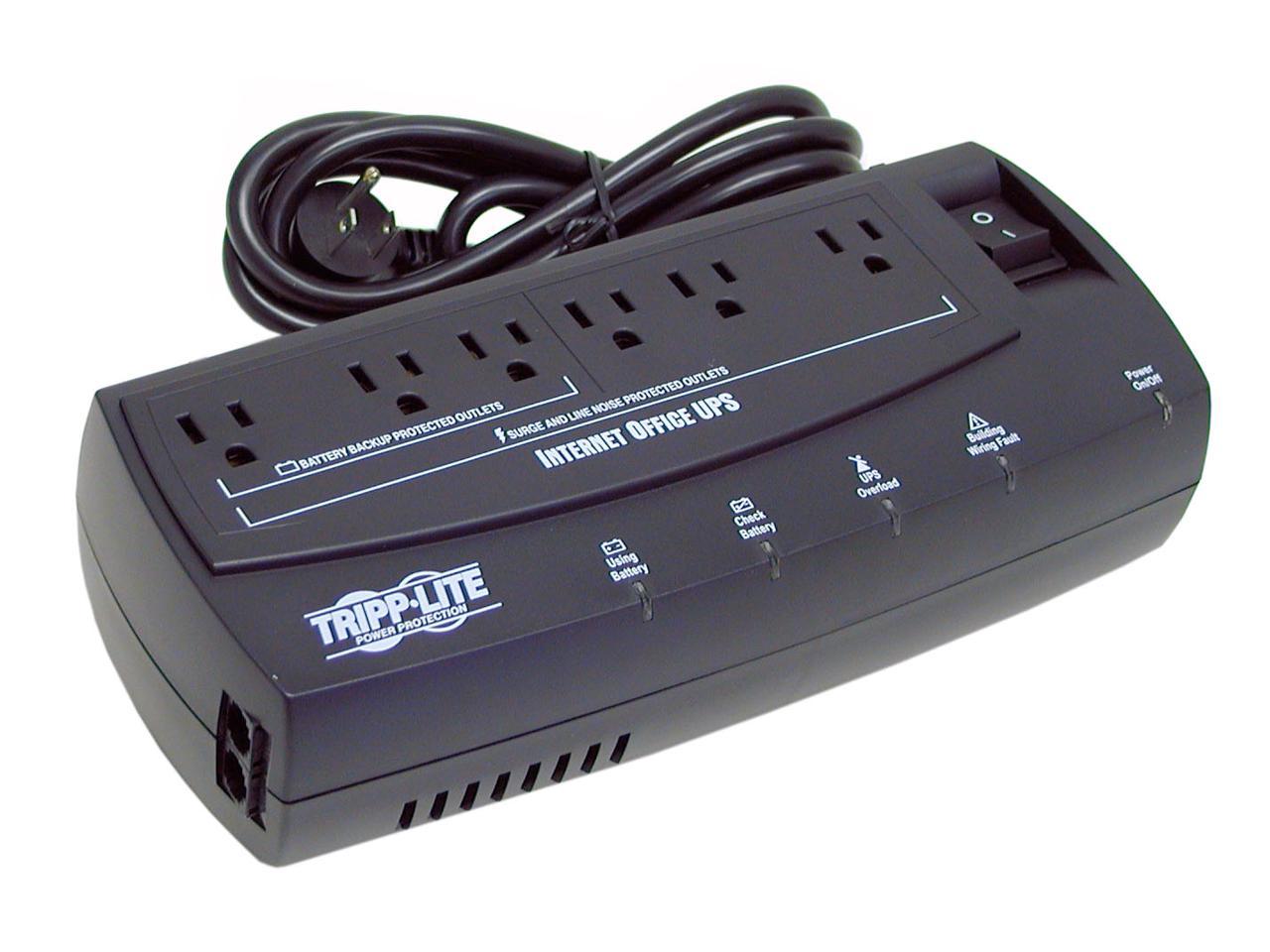 Tripp Lite 300 VA Standby UPS Back Up, 120V 150 Watts Ultra-Compact Desktop 6 Outlets, Tel / DSL / Ethernet Protection, TAA (INTERNETOFFICE300)