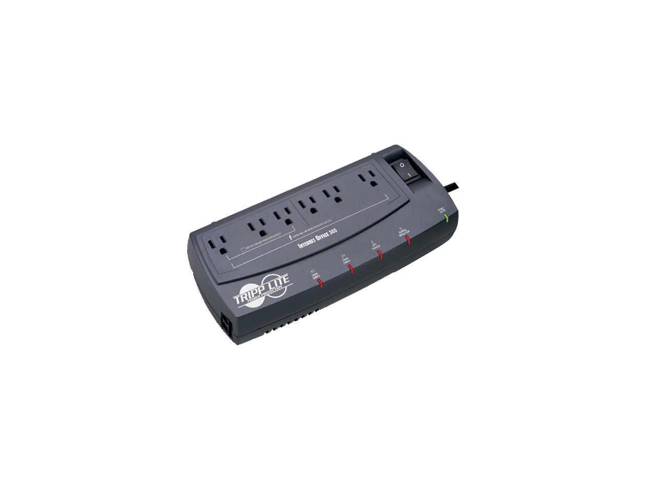 Tripp Lite 300 VA Standby UPS Back Up, 120V 150 Watts Ultra-Compact Desktop 6 Outlets, Tel / DSL / Ethernet Protection, TAA (INTERNETOFFICE300)