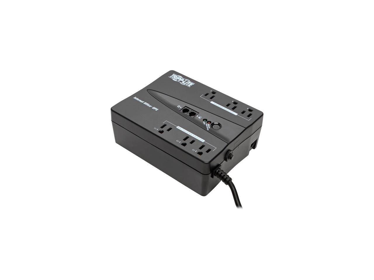 Tripp Lite Internet Office 120V 350 VA 180 Watts Standby UPS, 6 Outlets (NEMA 5-15R), 5-15P Plug, DB9, Tel/DSL (INTERNET350SER)