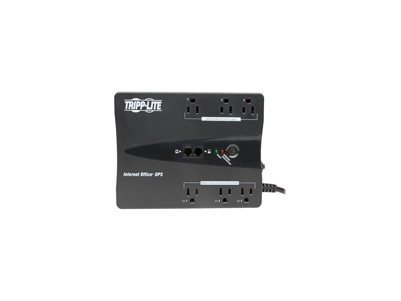 Tripp Lite Internet Office 120V 350 VA 180 Watts Standby UPS, 6 Outlets (NEMA 5-15R), 5-15P Plug, DB9, Tel/DSL (INTERNET350SER)