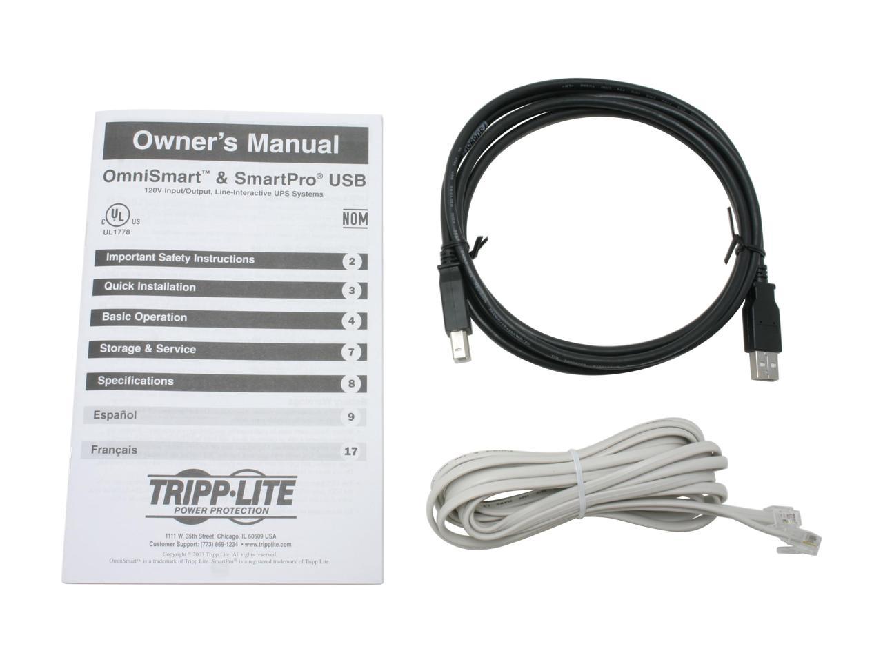 Tripp Lite OMNISMART500 Omni Smart 500 VA 300 Watts 6 Outlets Line Interactive UPS