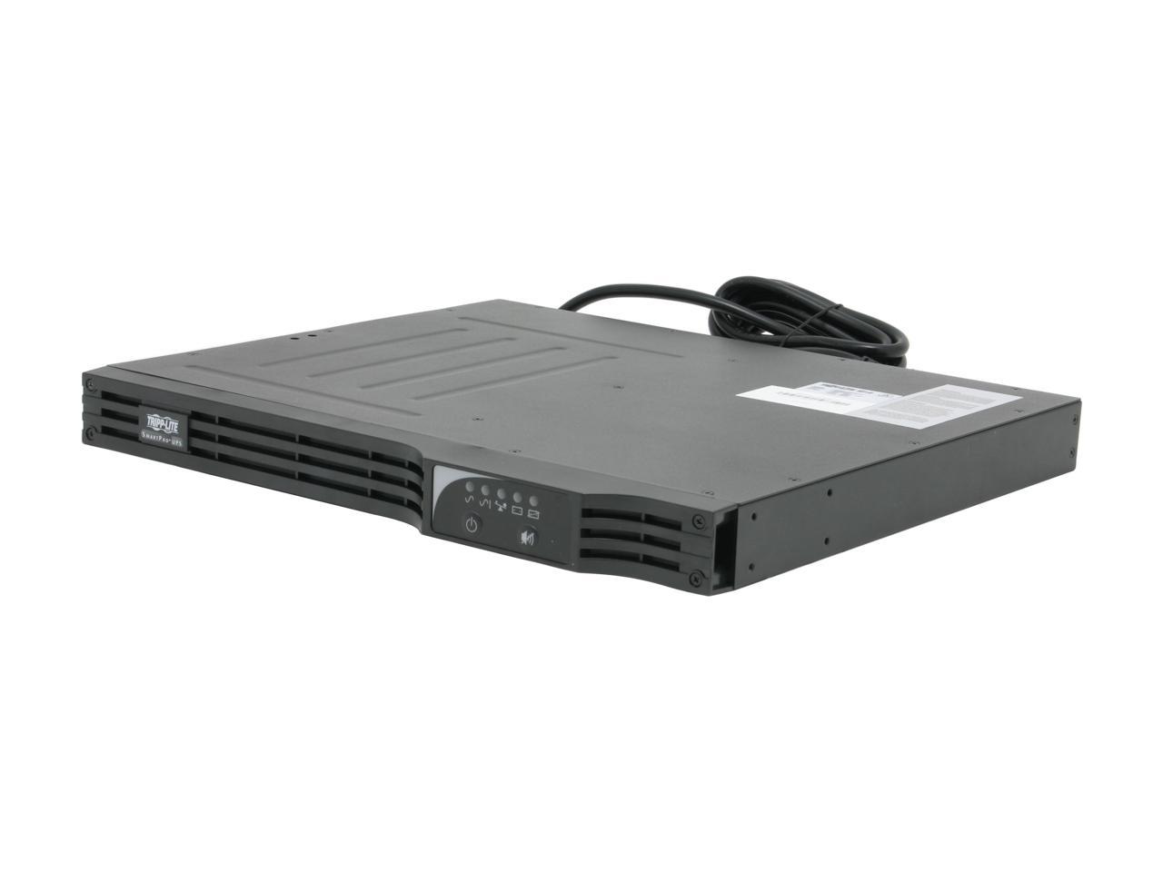 Tripp Lite Smart 750VA Sine Wave UPS Back Up, Line-Interactive 120V 600W, 1U Rackmount, Network Management Card Options, USB, DB9 Serial (SMART750RM1U)