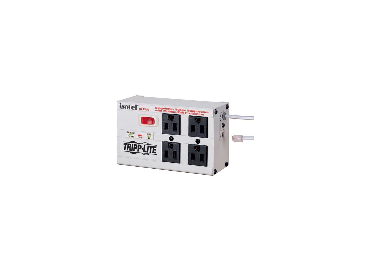 Tripp Lite ISOTEL4ULTRA 6ft Cord 4 Outlets 3330 Joules Isobar Surge Suppressor