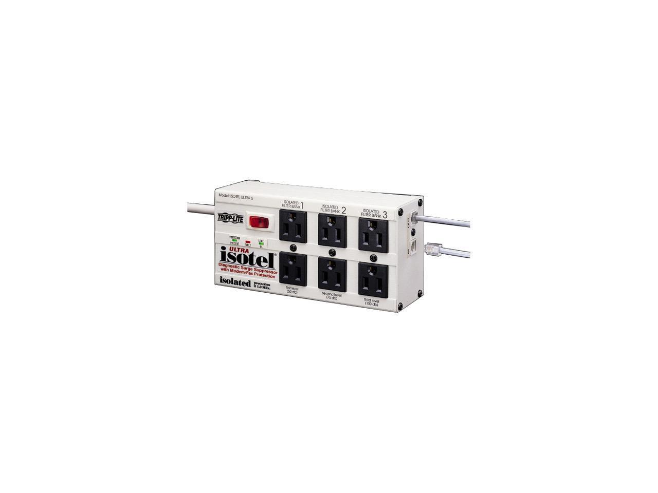Tripp Lite ISOTEL6ULTRA 6ft. 6 Outlets 3330 Joules Isobar Surge Suppressor