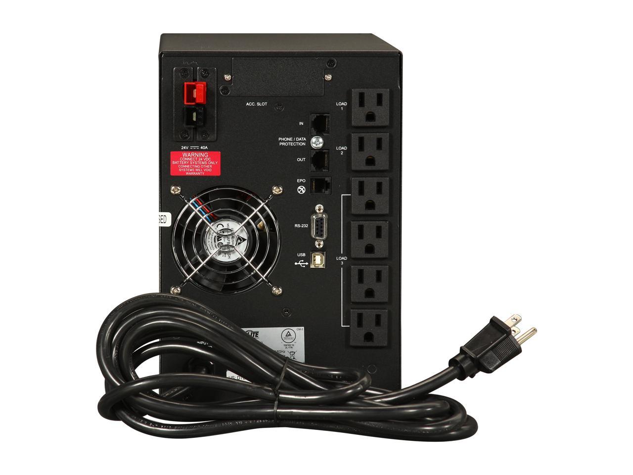 Tripp Lite SU750XL Smart Online 750 VA 600 Watts 6 Outlets Expandable Runtime Tower UPS