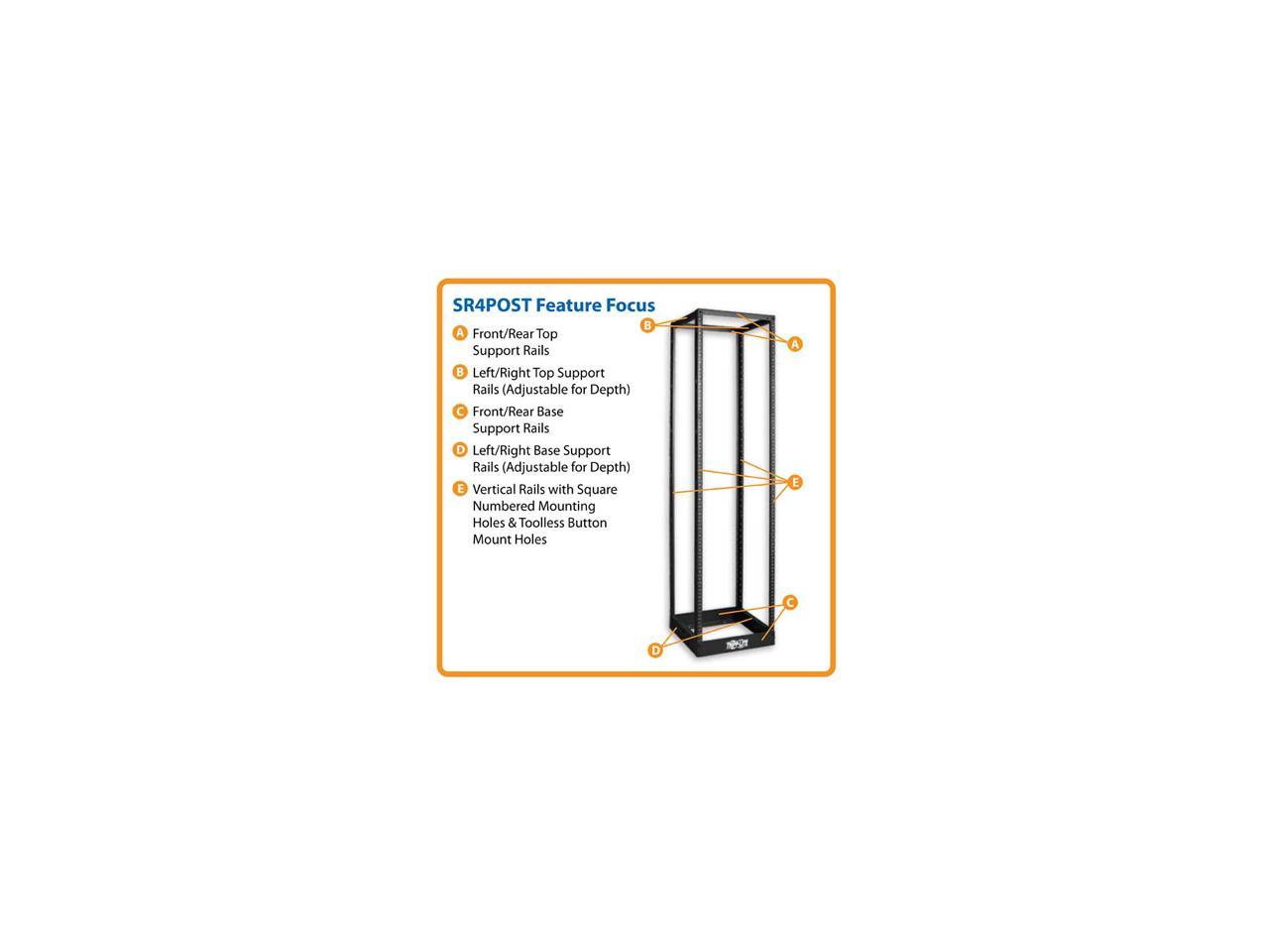 Tripp Lite SR4POST 45U 4-Post SmartRack Open Frame Rack - Organize and Secure Network Rack Equipment