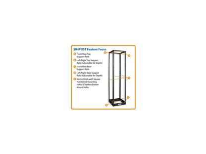 Tripp Lite SR4POST 45U 4-Post SmartRack Open Frame Rack - Organize and Secure Network Rack Equipment