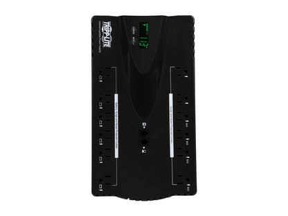 Tripp Lite 850 VA UPS Battery Backup, LCD, 425 Watts Eco Green, USB, RJ11, 12 Outlets (ECO850LCD)