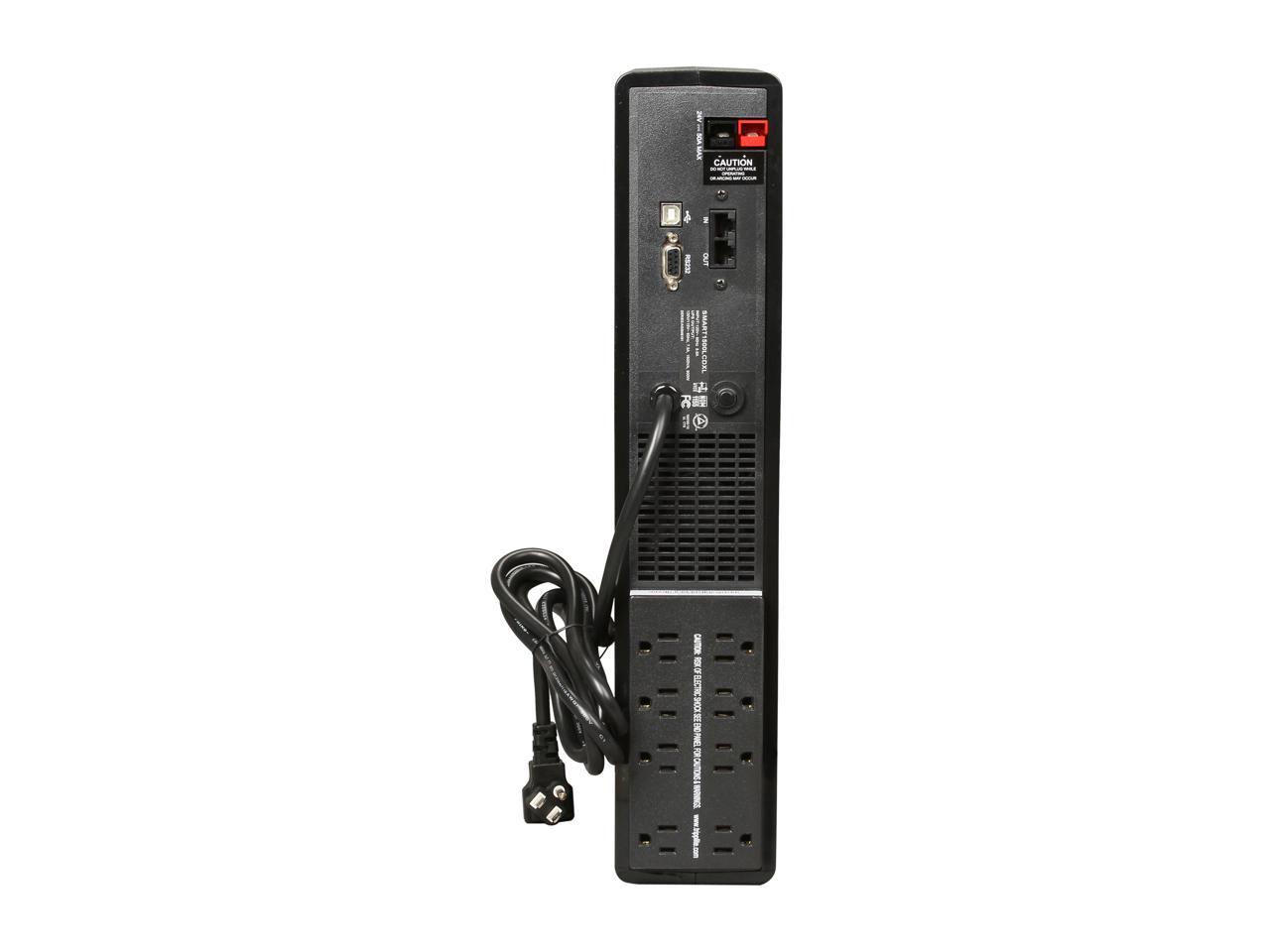 Tripp Lite 1500 VA Smart UPS Back Up, 900 W Rack-Mount / Tower, LCD, AVR, Extended Runtime Option, USB, DB9 (SMART1500LCDXL)