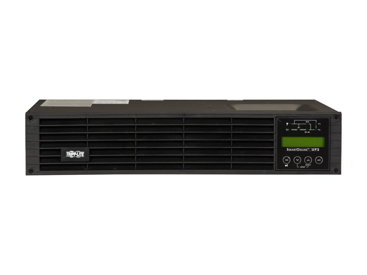TRIPP LITE SMARTONLINE Series SU1000RTXLCD2U 1000 VA 900 Watts 6 Outlets On-Line Double-Conversion UPS, 2U Rack/Tower, Interactive LCD display