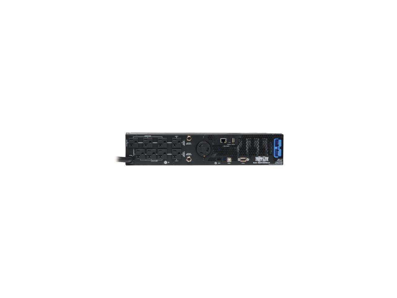 Tripp Lite SmartPro 120V 3 kVA 2.25 kWatts Line Interactive Sine Wave UPS, 2U Rack / Tower, Pre-Installed WEBCARDLX Network Interface, LCD Display, USB, DB9 Serial (SMART3000RM2UN)