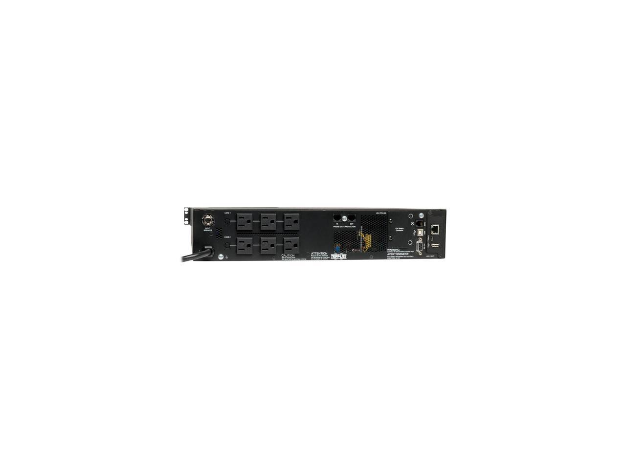 Tripp Lite SmartOnline 120V 1.5 kVA 1.35 kWatts Double-Conversion UPS, 2U Rack / Tower, Extended Run, WEBCARDLX Network Interface, LCD, USB, DB9 (SU1500RTXLCDN)