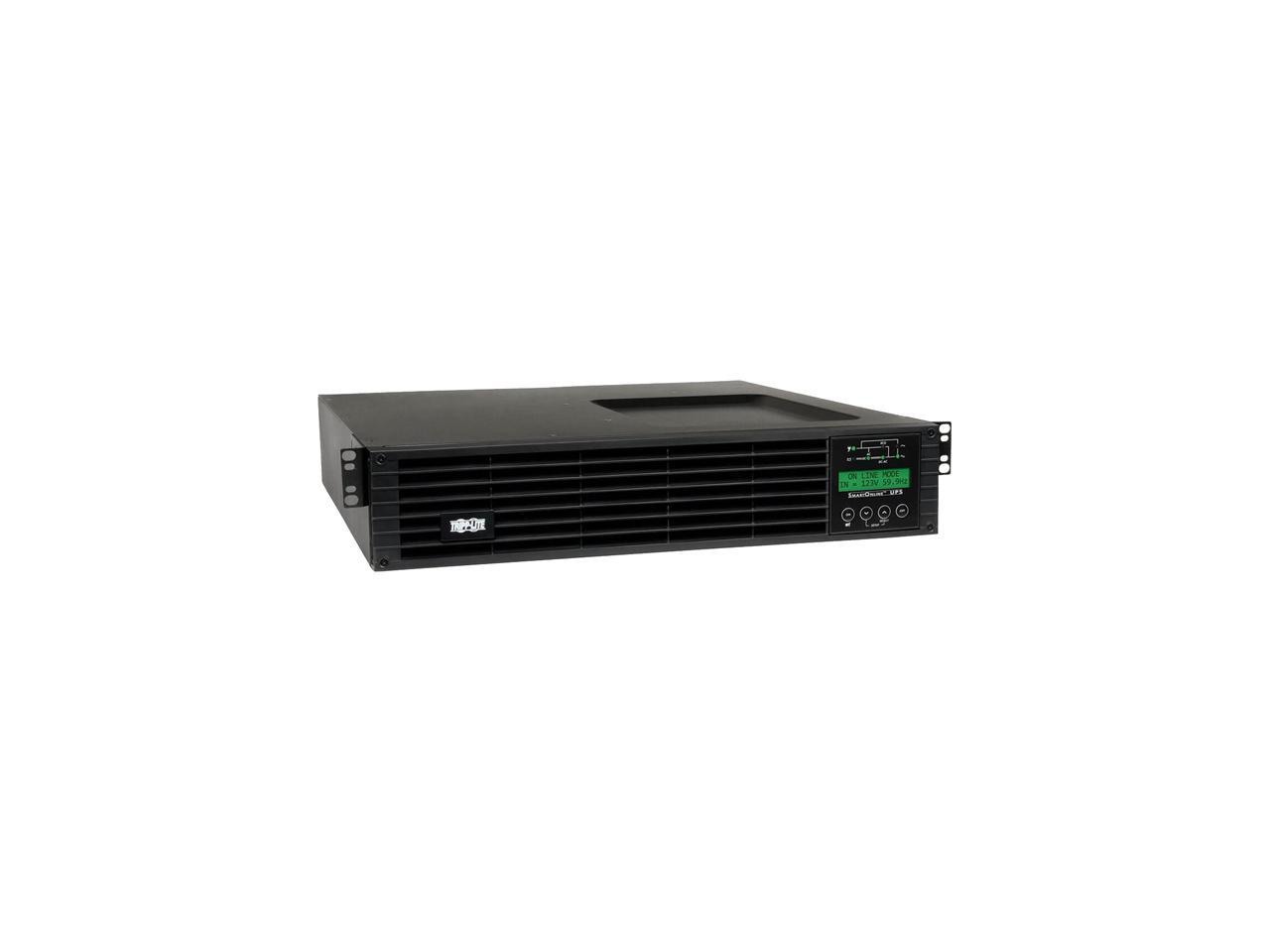 Tripp Lite SmartOnline 120V 2.2 kVA 1.8 kWatts Double-Conversion UPS, 2U Rack / Tower, Extended Run, WEBCARDLX Network Interface, ENERGY STAR (SU2200RTXLCDN)