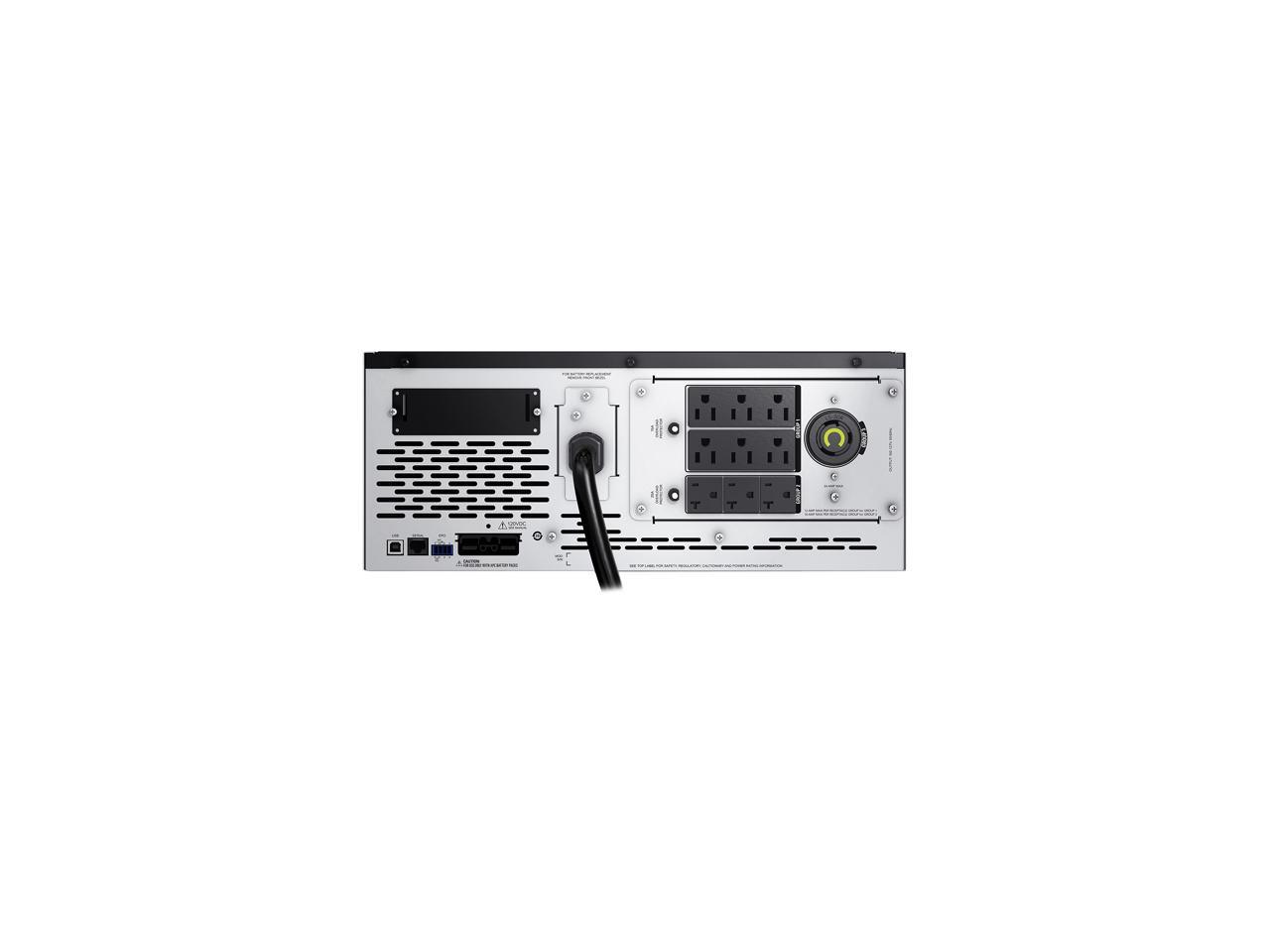 APC UPS, 3000 VA Smart-UPS Sine Wave, Short Depth UPS Battery Backup with Extended Run Option, Tower/4U Rack Convertible, Line-Interactive, 120V (SMX3000LV)