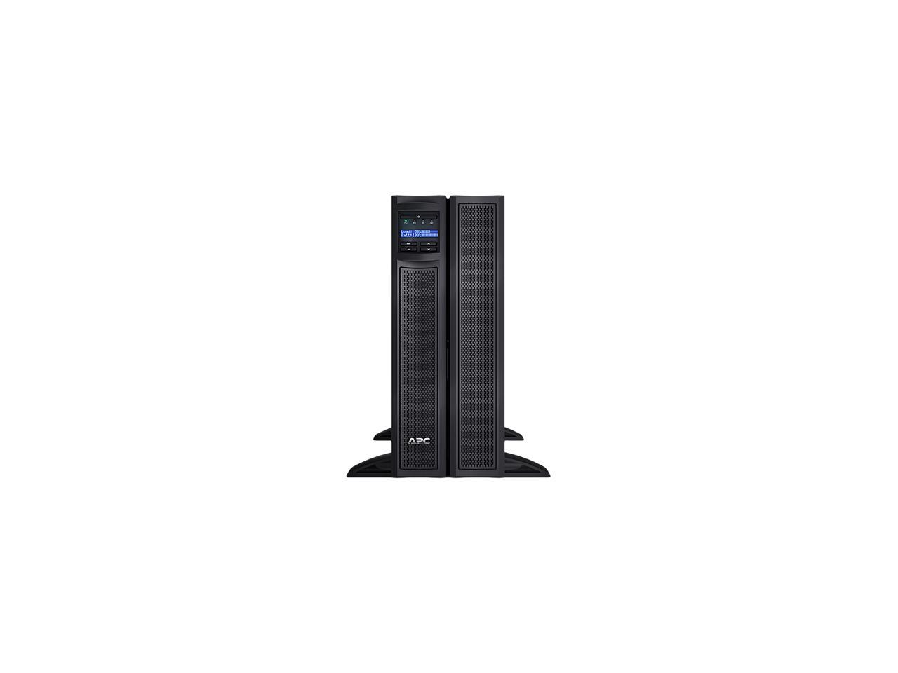 APC UPS, 3000 VA Smart-UPS Sine Wave, Short Depth UPS Battery Backup with Extended Run Option, Network Management Card, Tower/4U Rack Convertible, Line-Interactive, 120V (SMX3000LVNC)