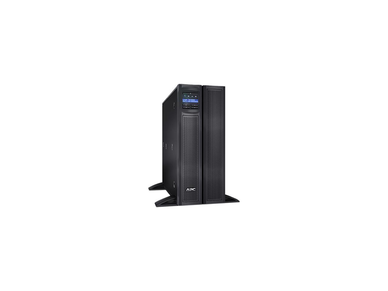 APC UPS, 3000 VA Smart-UPS Sine Wave, Short Depth UPS Battery Backup with Extended Run Option, Network Management Card, Tower/4U Rack Convertible, Line-Interactive, 120V (SMX3000LVNC)