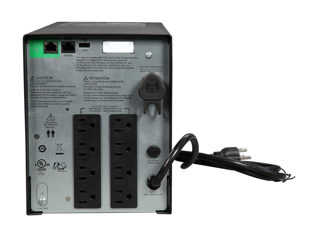 APC SMC1000C 1000 VA 600 Watts 8 Outlets Pure Sinewave Smart-UPS with SmartConnect (Replaces SMC1000)