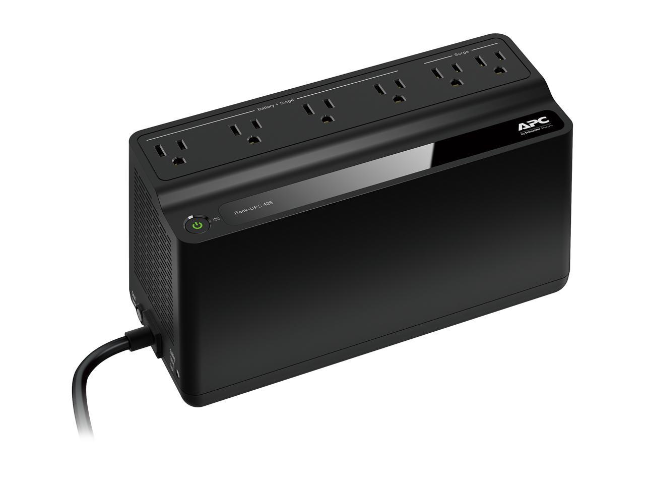 APC BE425M Back-UPS 425 VA 255 Watts 6 Outlets Uninterruptible Power Supply (UPS)