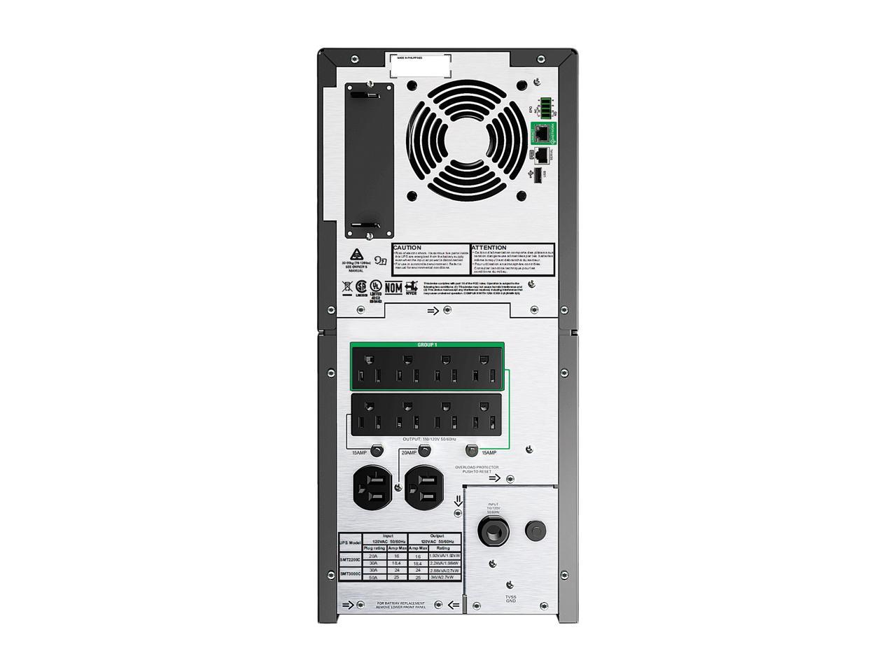 APC SMT2200C 2200 VA 1980 Watts 10 Outlets Pure Sinewave Smart-UPS with SmartConnect (Replaces SMT2200)