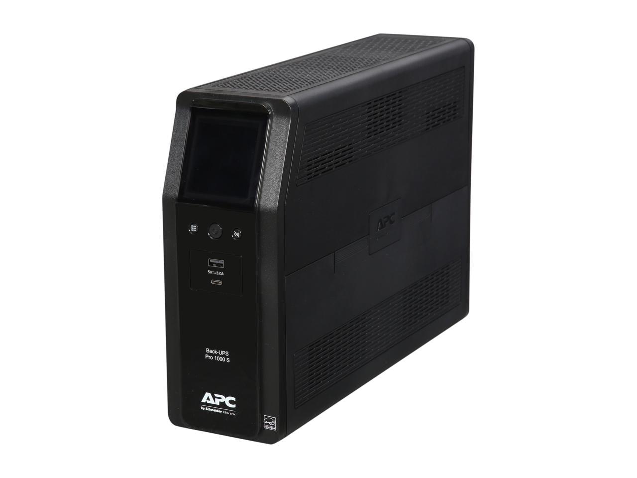 APC BR1000MS 1000 VA Pure SineWave 10 Outlets 2 USB Charging Ports Back-UPS Pro Battery Backup