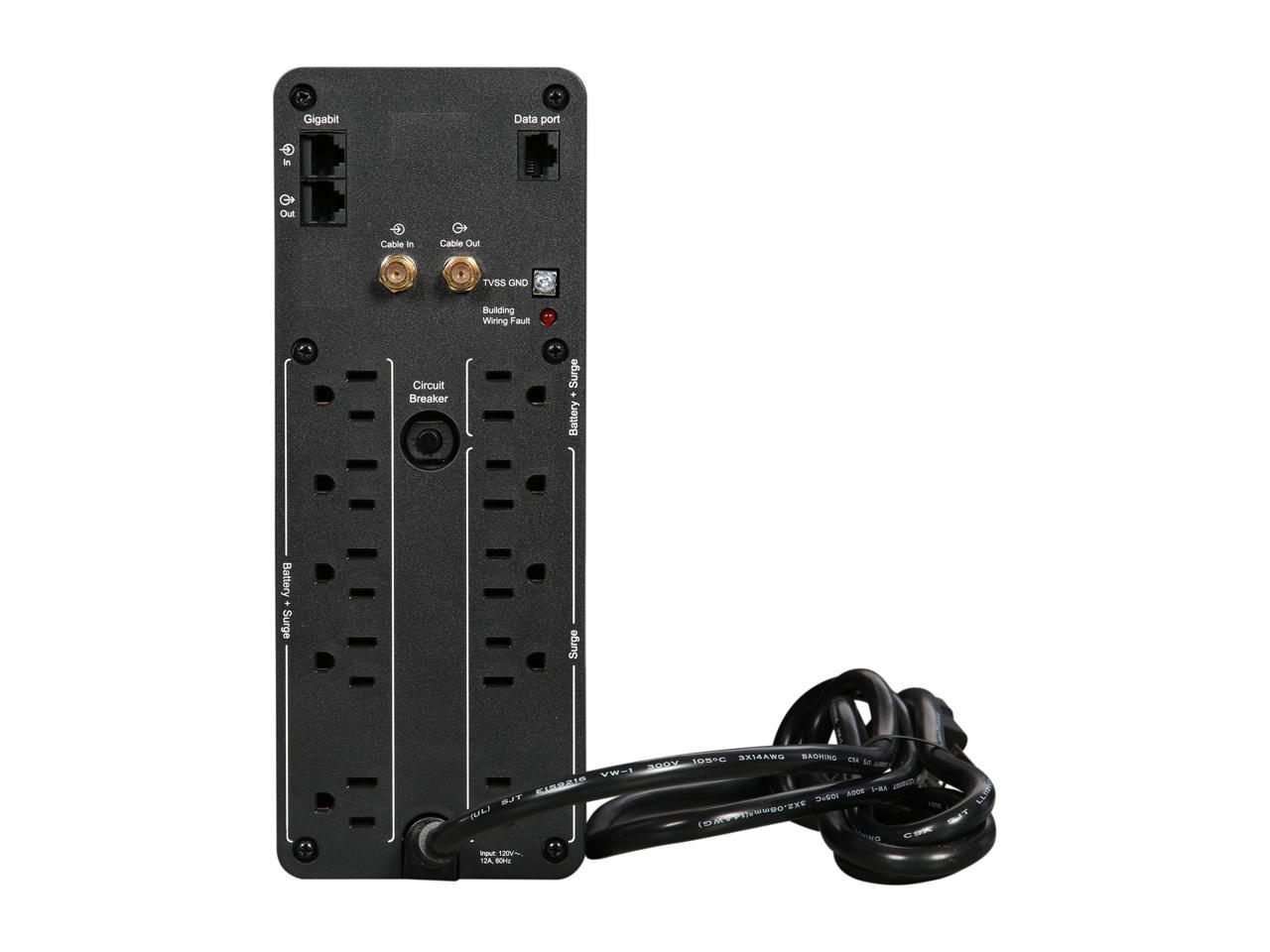 APC BR1000MS 1000 VA Pure SineWave 10 Outlets 2 USB Charging Ports Back-UPS Pro Battery Backup