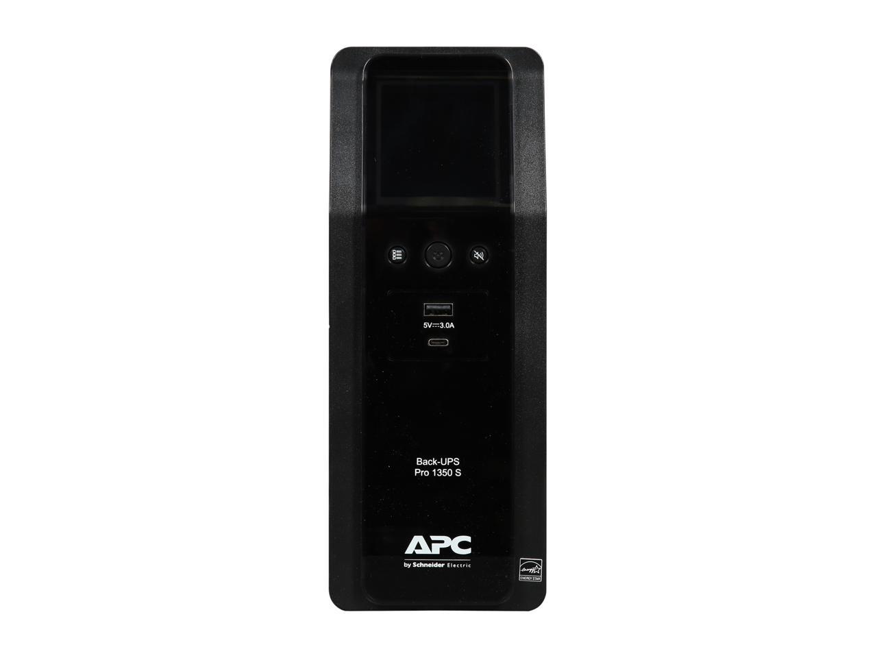 APC BR1350MS 1350 VA Pure SineWave 10 Outlets 2 USB Charging Ports Back-UPS Pro Battery Backup